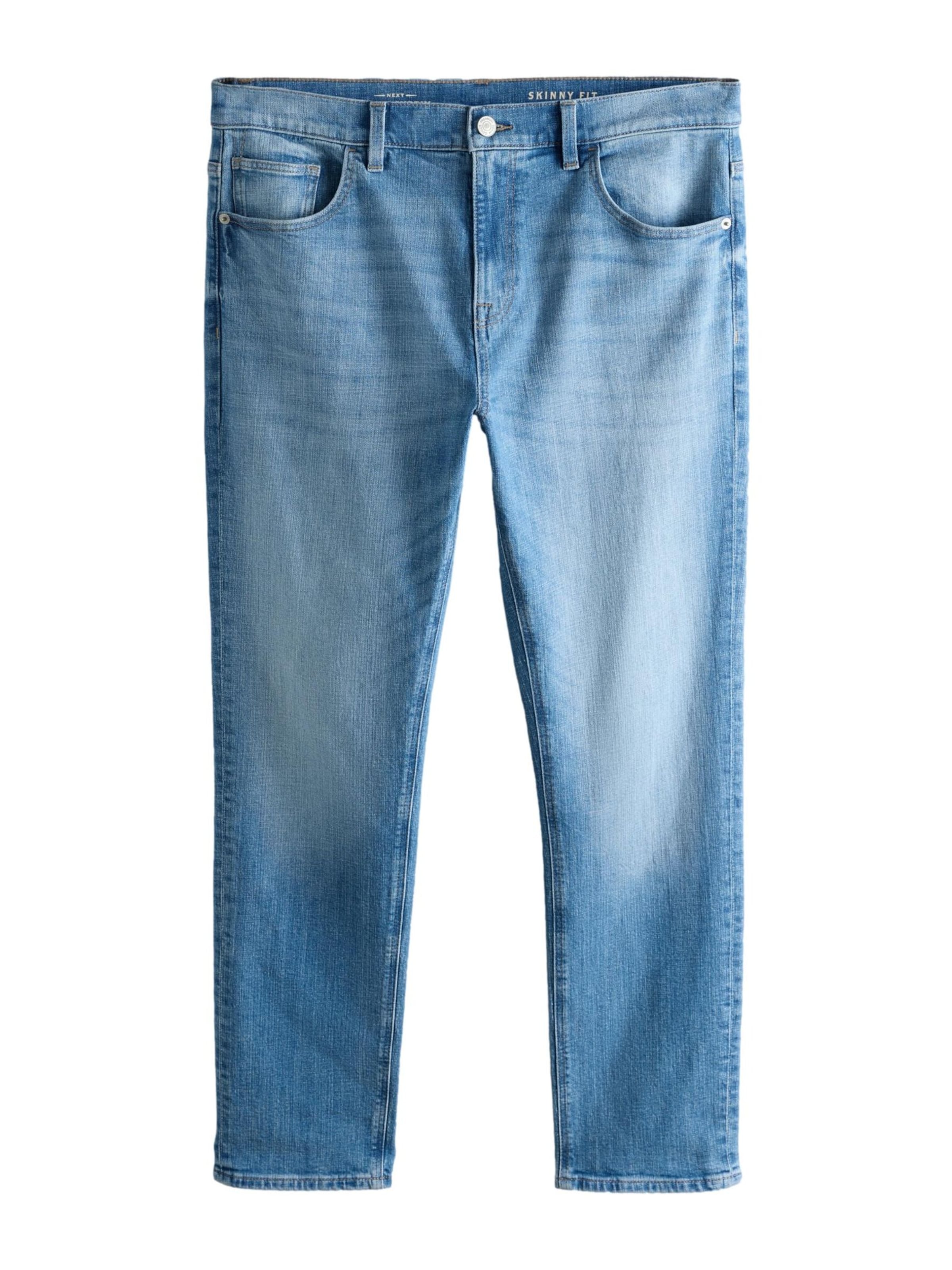 Coupe slim Jean 'Essential' Next en bleu : devant