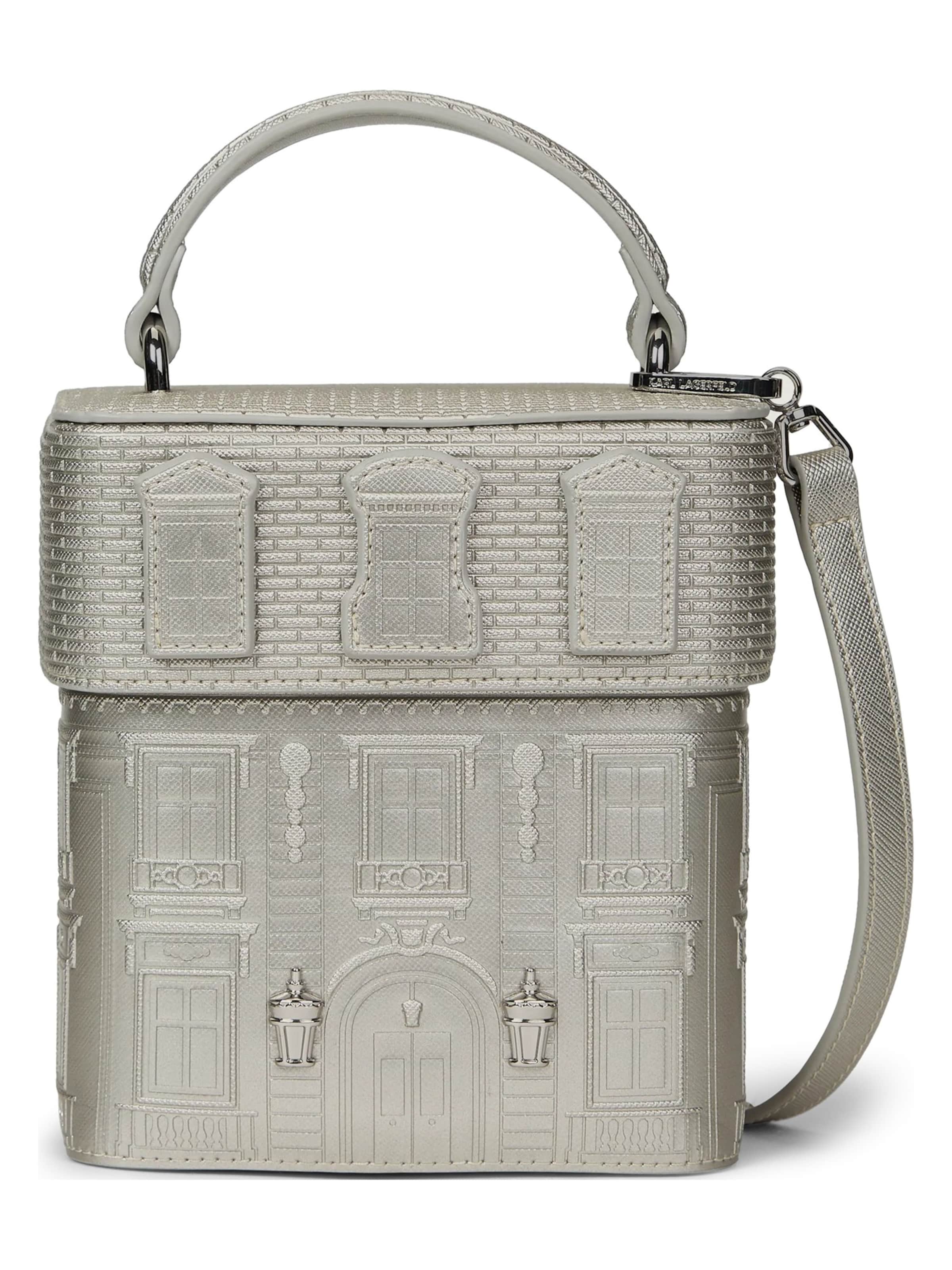 Borsa a mano 'Rue St-Guillaume' di Karl Lagerfeld in argento: frontale