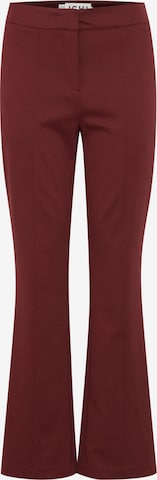 ICHI Flared Broek in Rood: voorkant