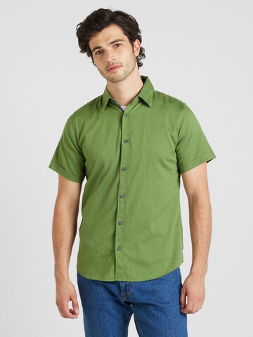 s.Oliver Slim fit Button Up Shirt in Green: front