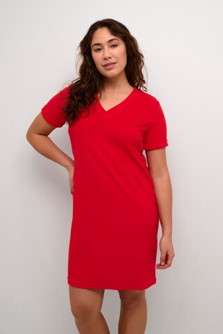 Robe Cream en rouge : devant