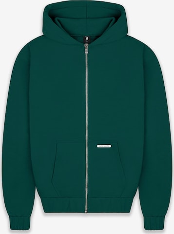 Dropsize - Sudadera con cremallera en verde: frente