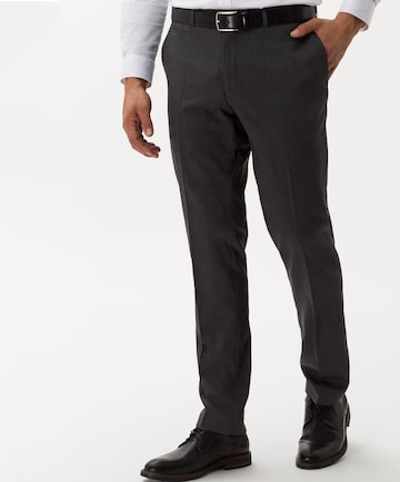 BRAX Slim fit Pleated Pants 'Enrico' in Grey: front