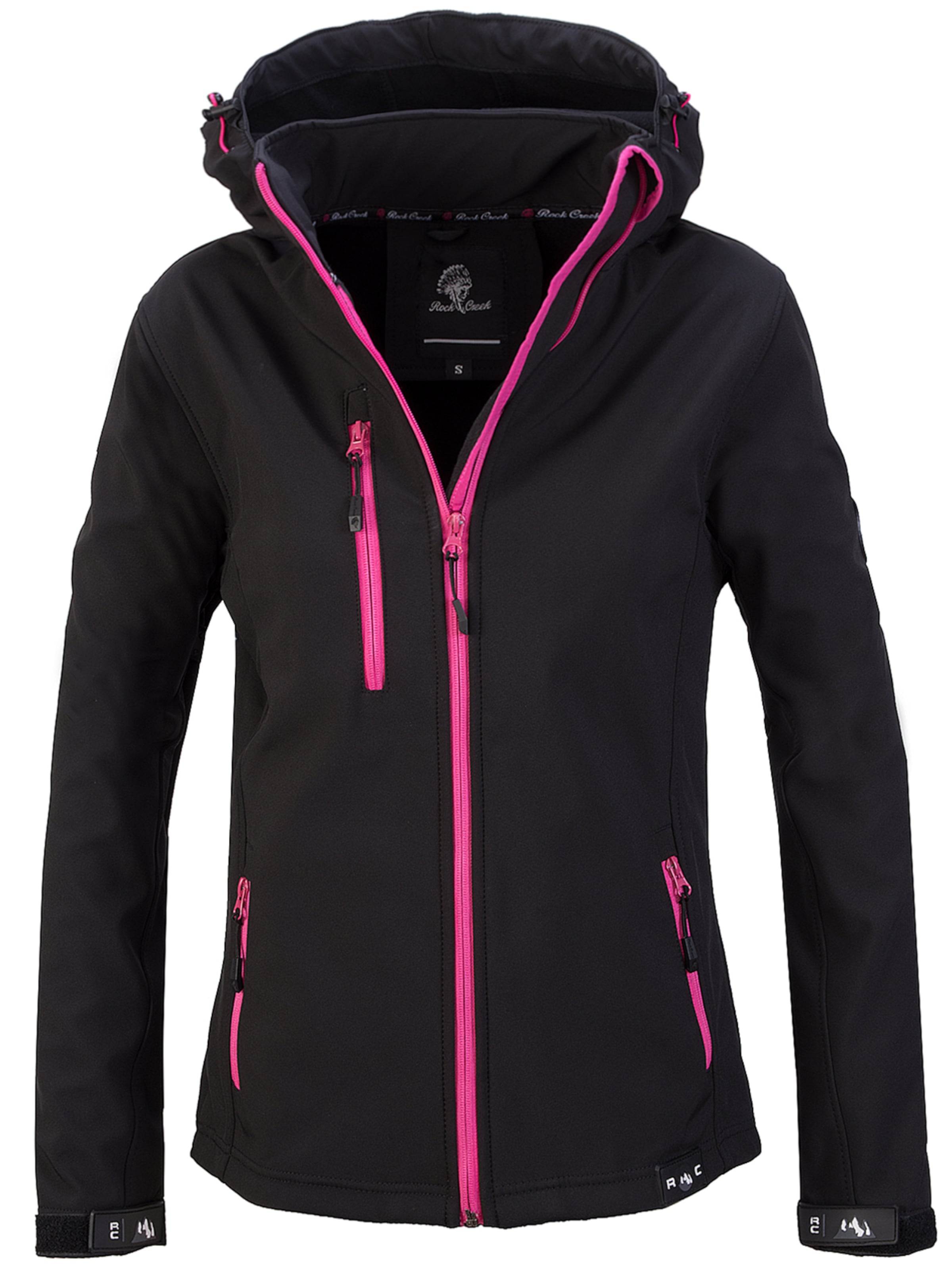 Rock Creek Outdoorjacke in Schwarz: Vorderseite