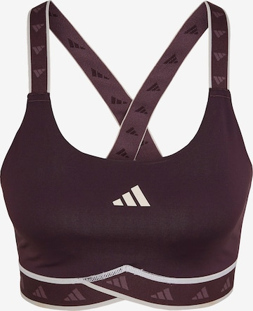 ADIDAS PERFORMANCE Bustier Športni nederček 'Powerimpact Medium-Support Techfit' | rdeča barva: sprednja stran