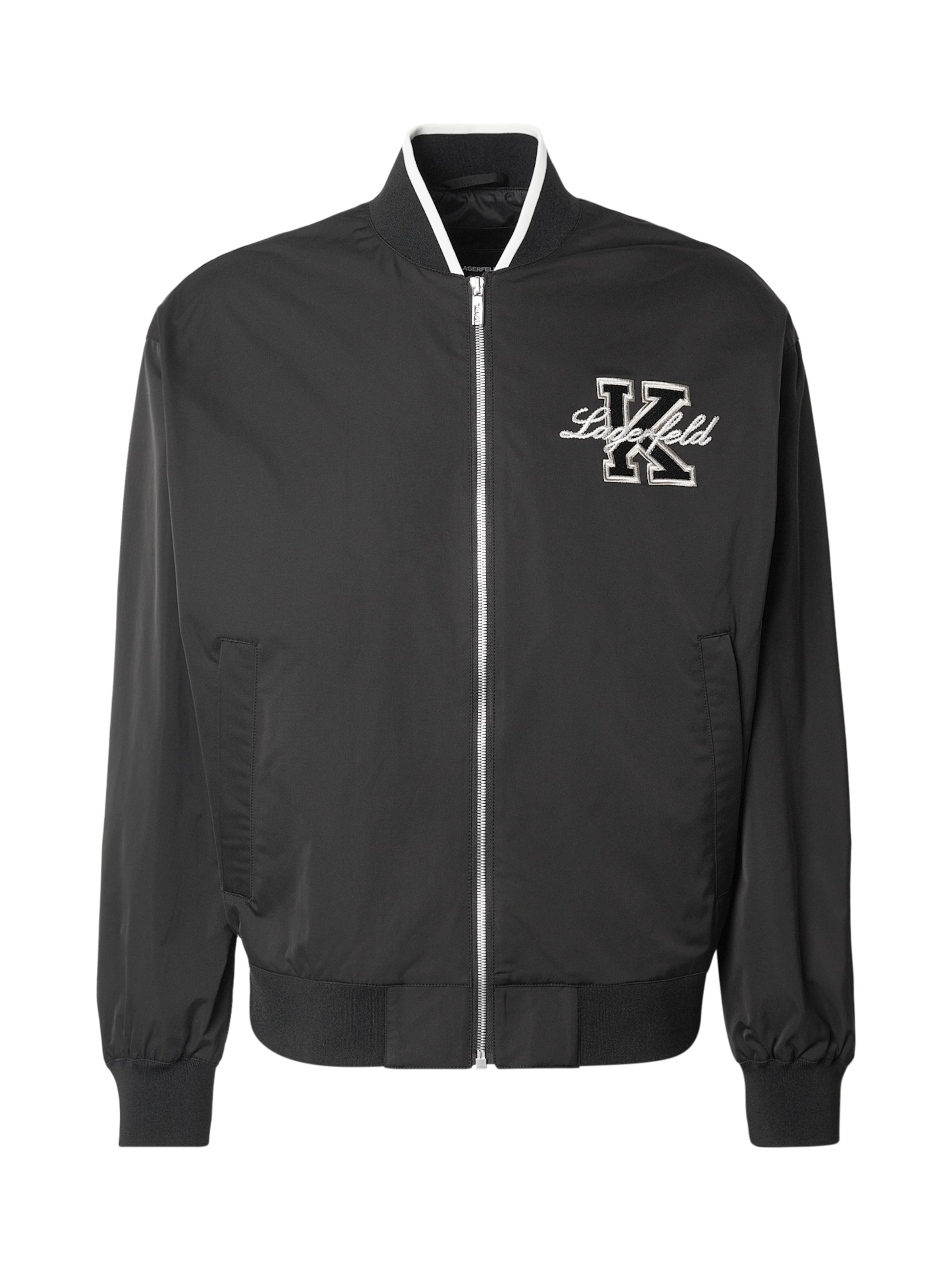 Karl Lagerfeld Демисезонная куртка в Цементный / Черный / Белый, Обзор товара