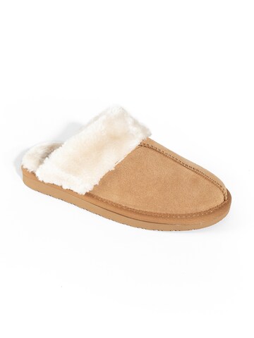 Minnetonka Hausschuh 'Chesney Slide' in Braun