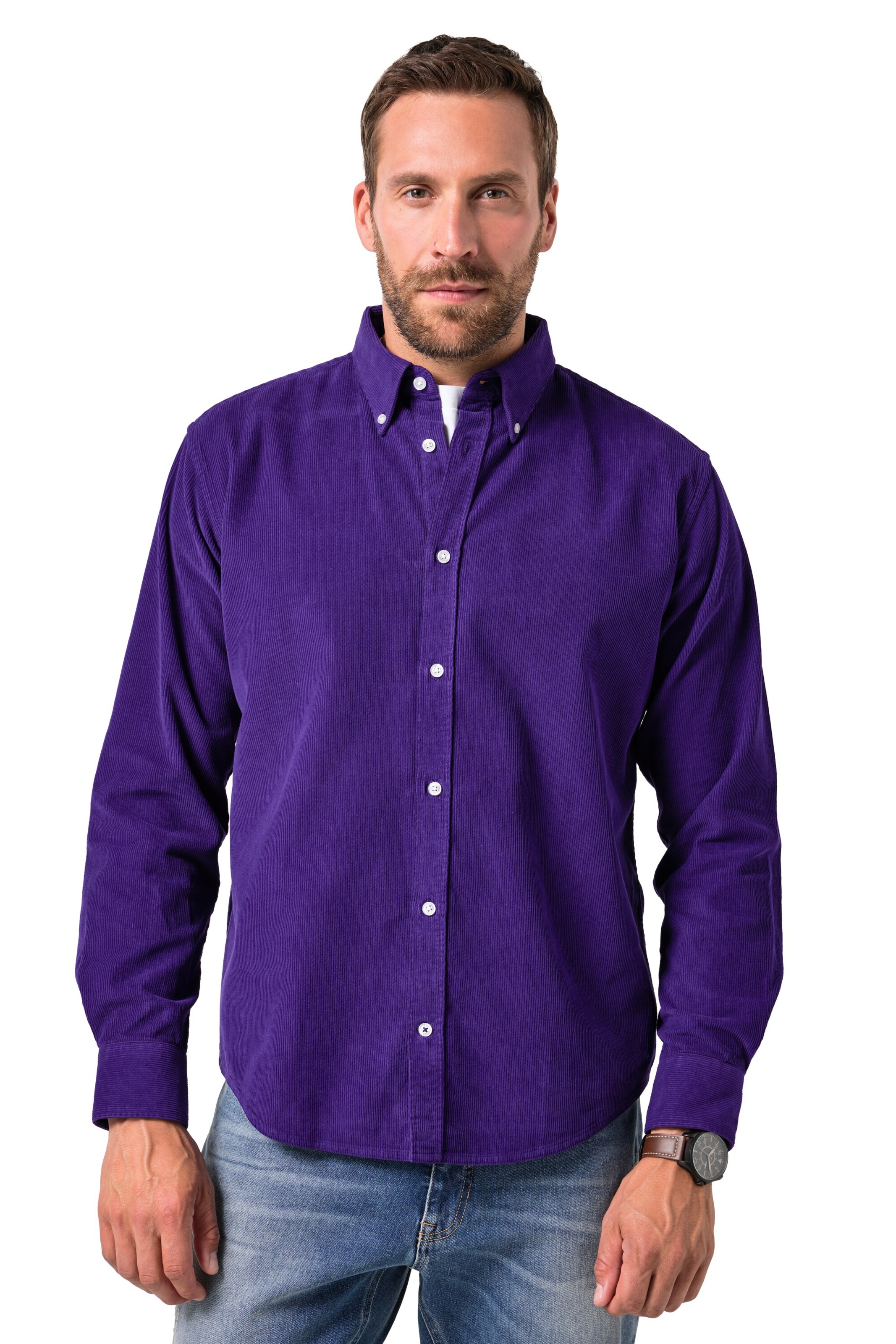 JP1880 Regular fit Button Up Shirt in Purple: front
