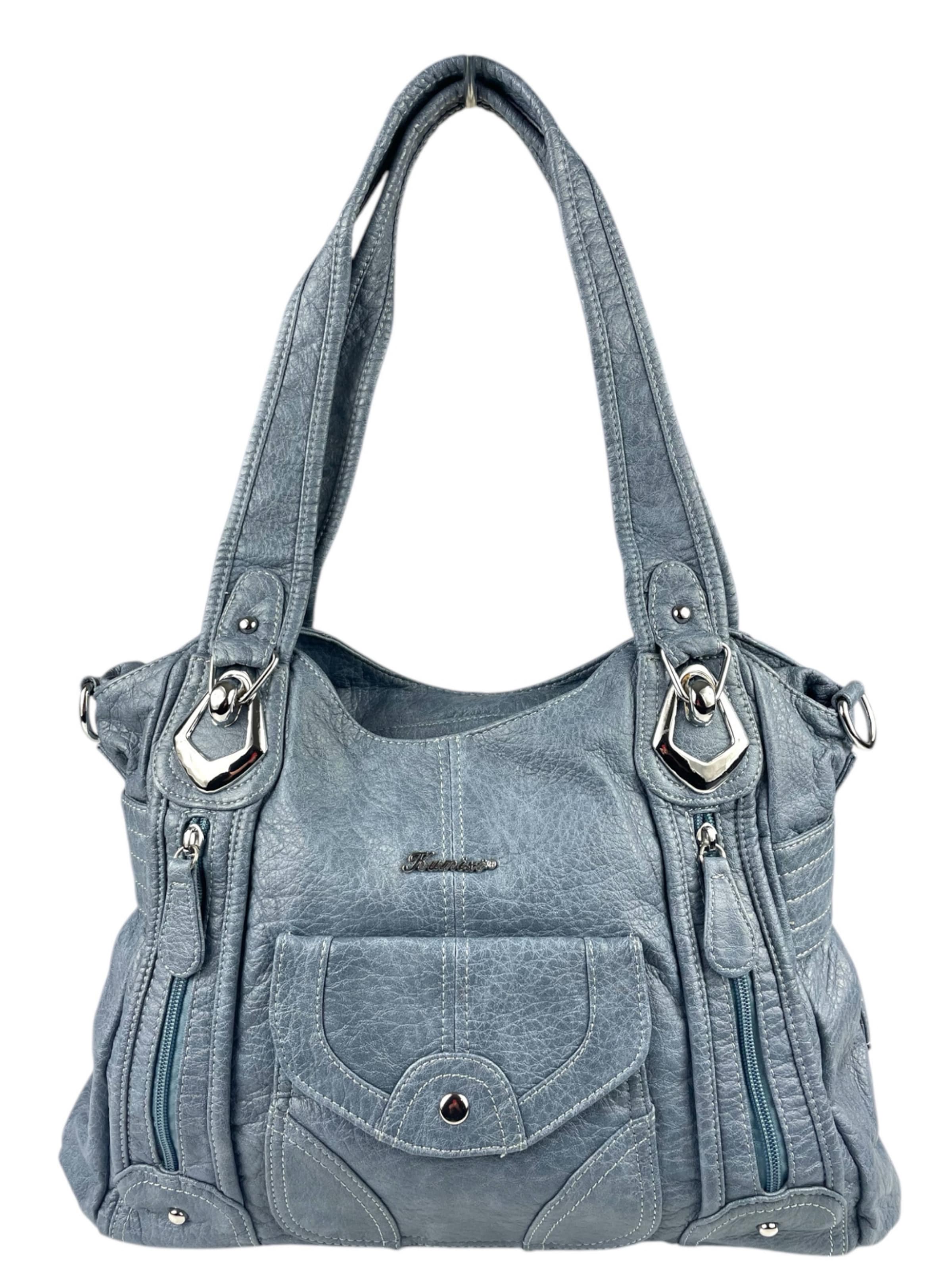 Borsa a spalla di Kumixi in blu: frontale