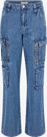 GUESS Loose fit Cargo Jeans in Blue: front