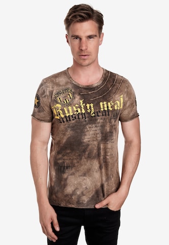 Rusty Neal Shirt in Bruin: voorkant