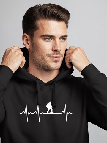 Neverless Sweatshirt 'Wanderer Herzschlag'‌‌‌‌‌‌‌‌‌‌ in Schwarz