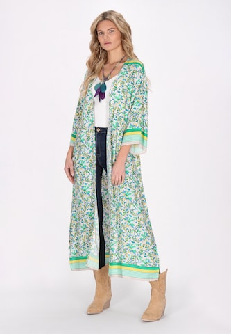 usha FESTIVAL - Kimono em verde: frente