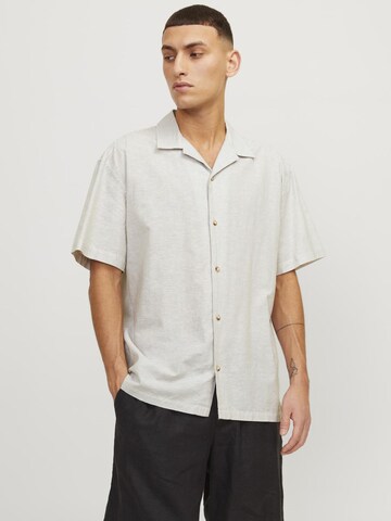 JACK & JONES Comfort Fit Hemd 'JJSummer Resort' in Grau: Vorderseite