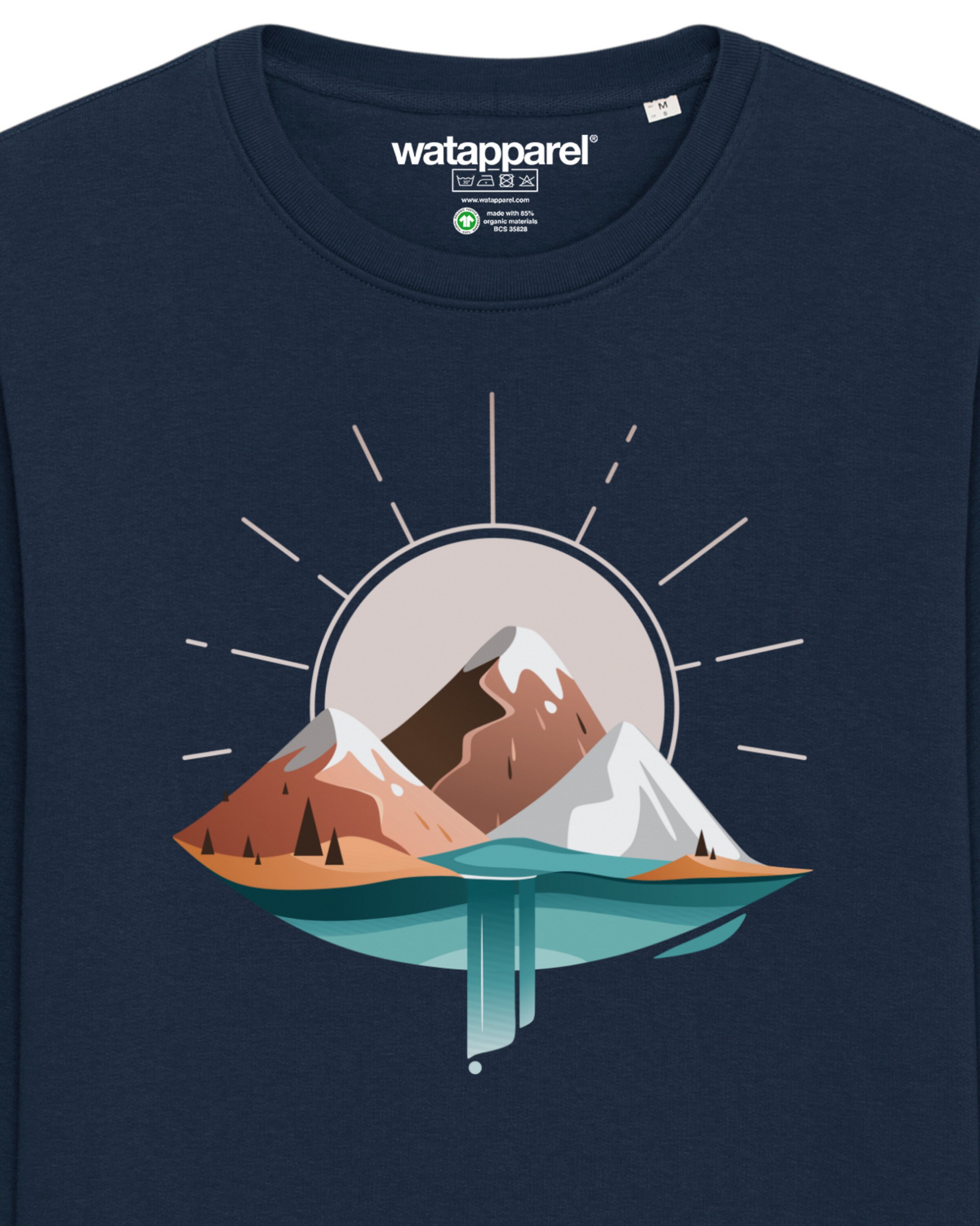 Sweat-shirt 'Sunrise & Lake' Watapparel en bleu