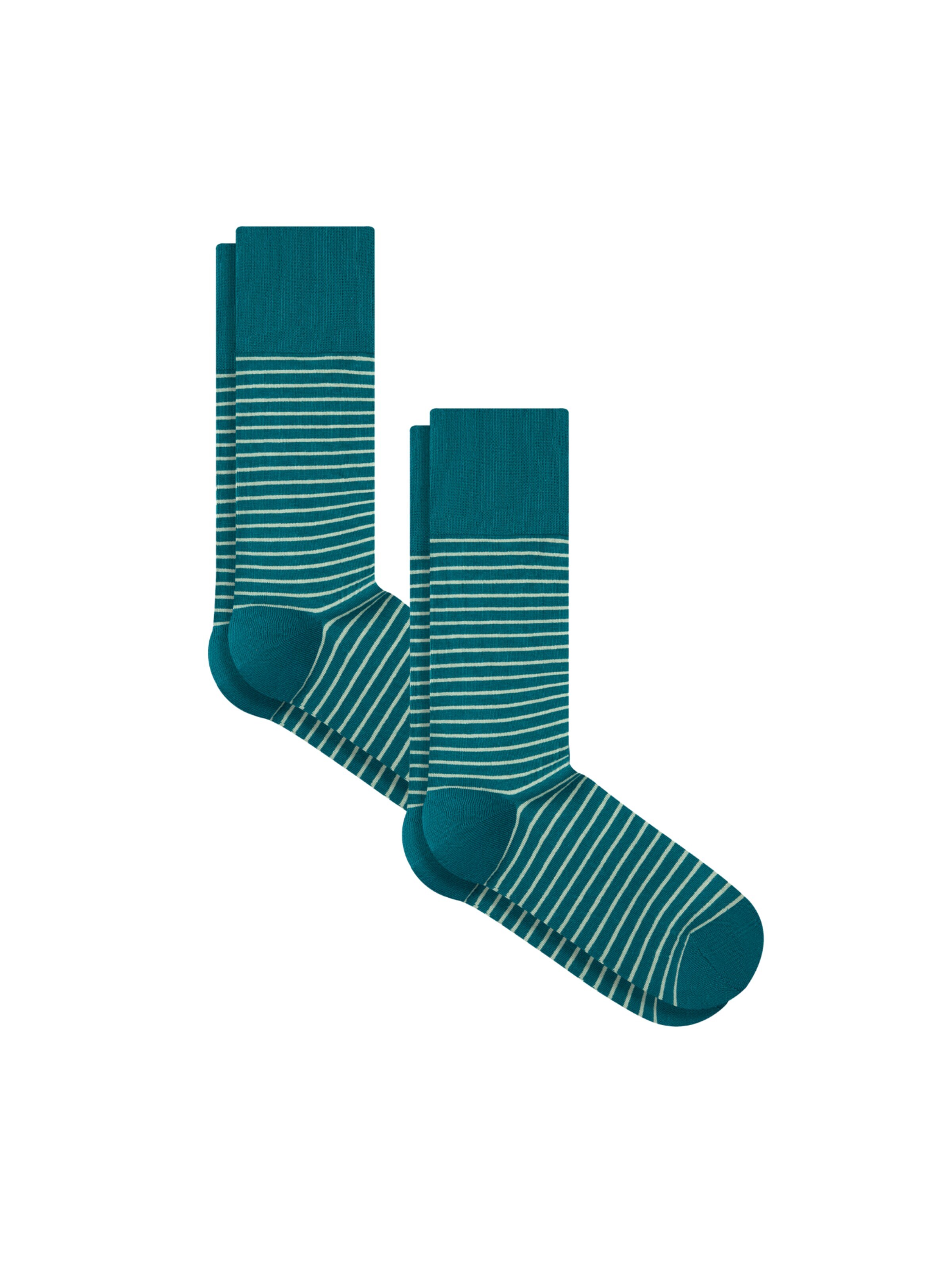 Albero Natur Socks 'Bio-Baumwoll-Socken mit längerem Bündchen - 2er Pack' in Green: front