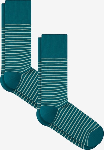 Albero Natur Socks 'Bio-Baumwoll-Socken mit längerem Bündchen - 2er Pack' in Green: front
