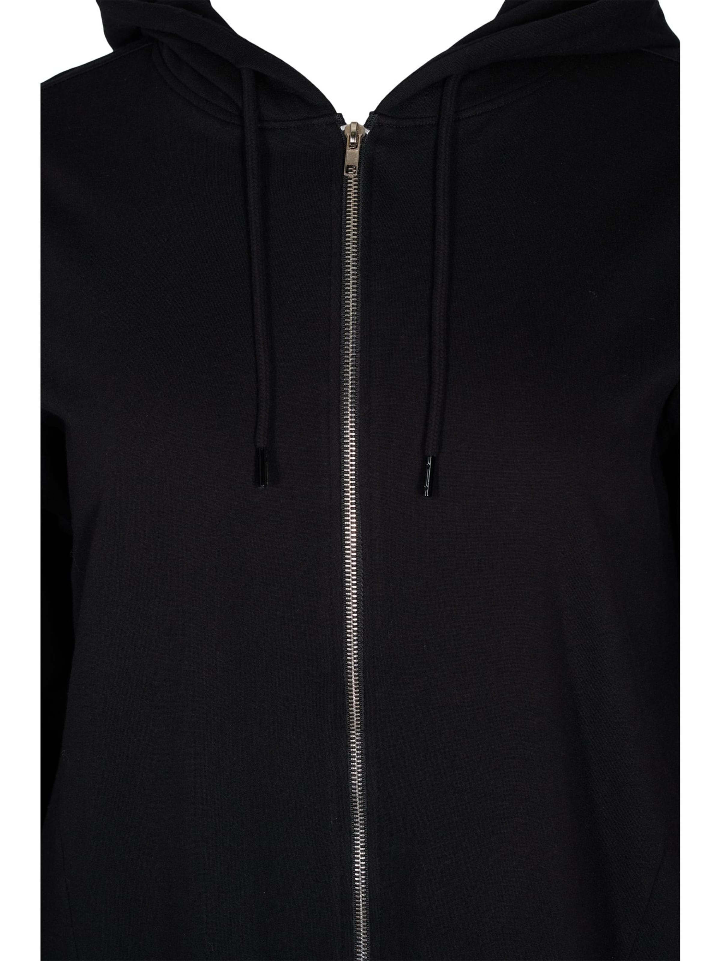 Zizzi Sweat jacket 'Shelly' in Black