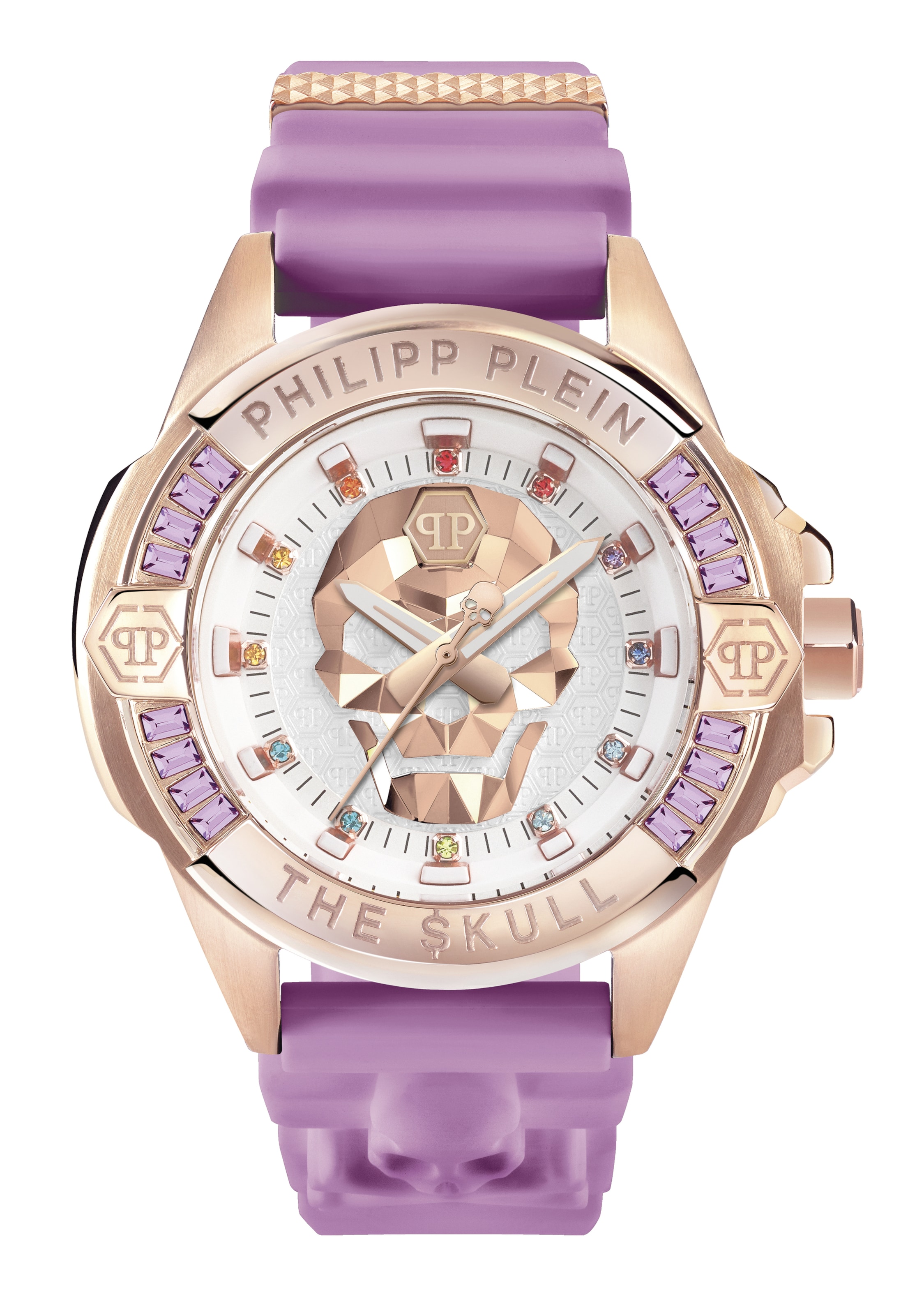 Montre à affichage analogique 'The $kull' Philipp Plein Watches en violet : devant