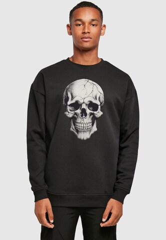 Merchcode Sweatshirt 'Halloween - Skull' in Black: front