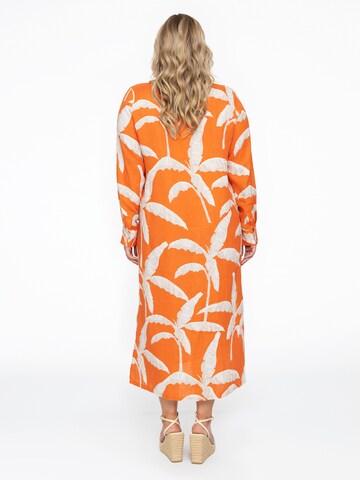 Yoek Shirt Dress in Orange