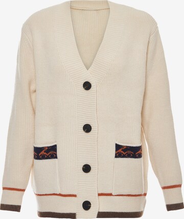 Cardigan caneva en beige : devant