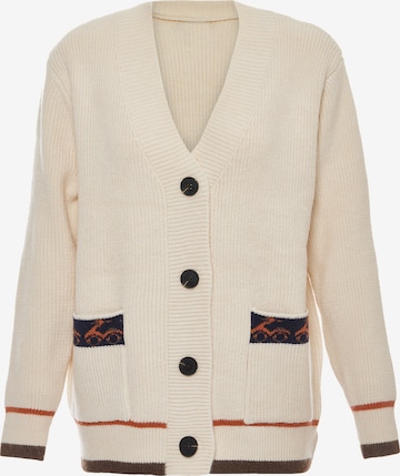 caneva Knit Cardigan in Beige: front