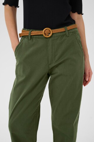 Cream Regular Trousers 'Lorraine' in Green
