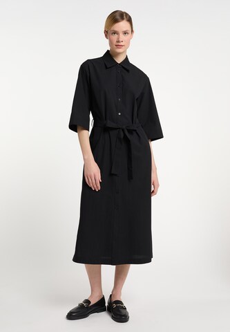 DreiMaster Klassik Shirt Dress in Black: front