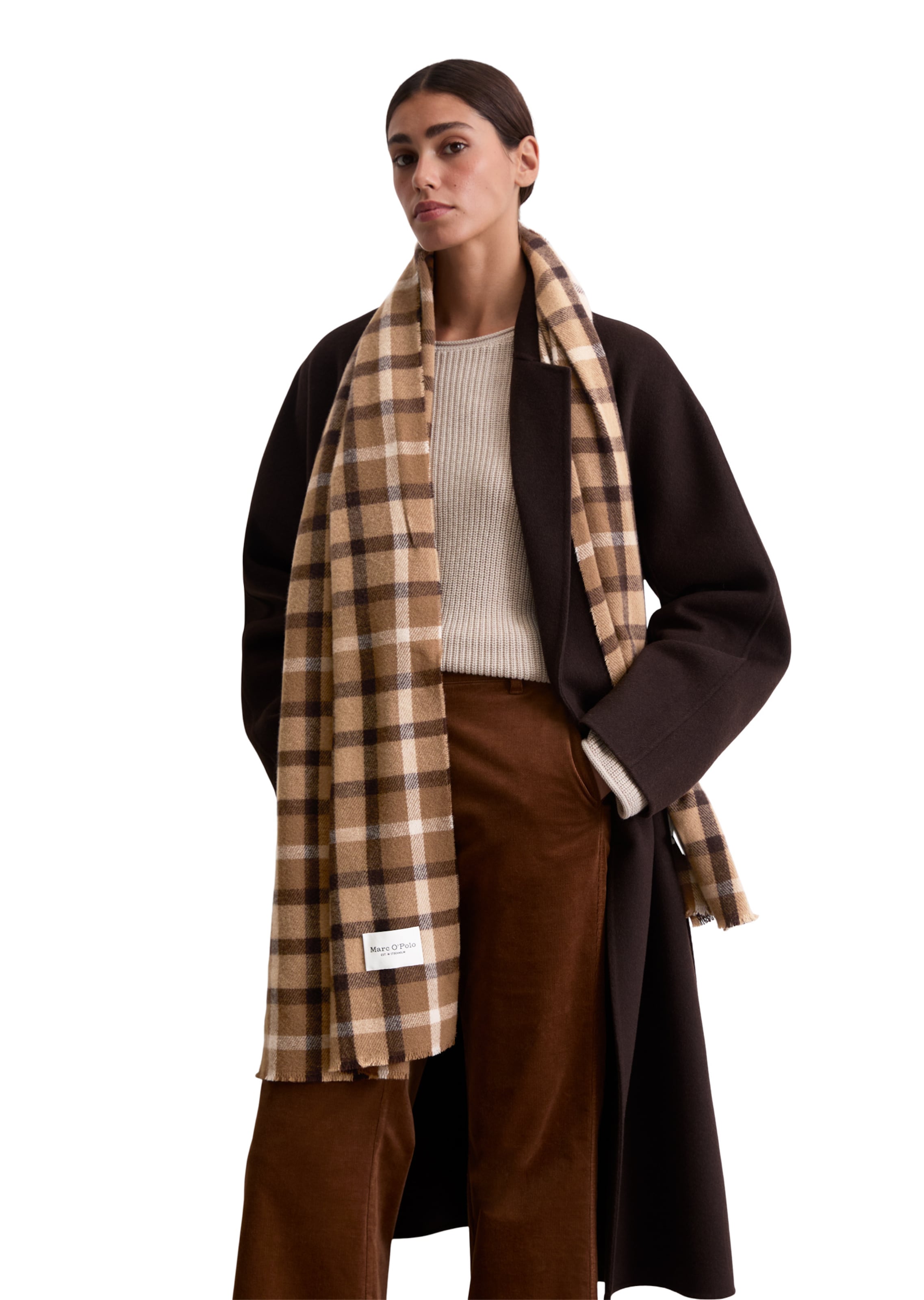 Marc O'Polo Sjaal in Bruin: voorkant