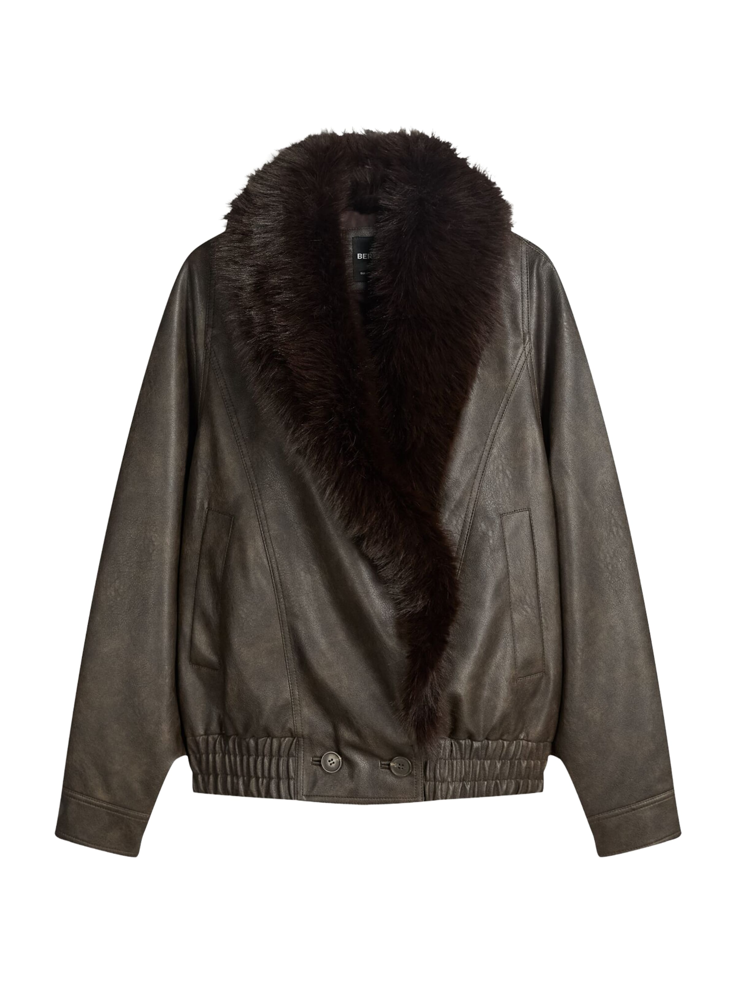 Bershka Between-season jacket in Brown: front