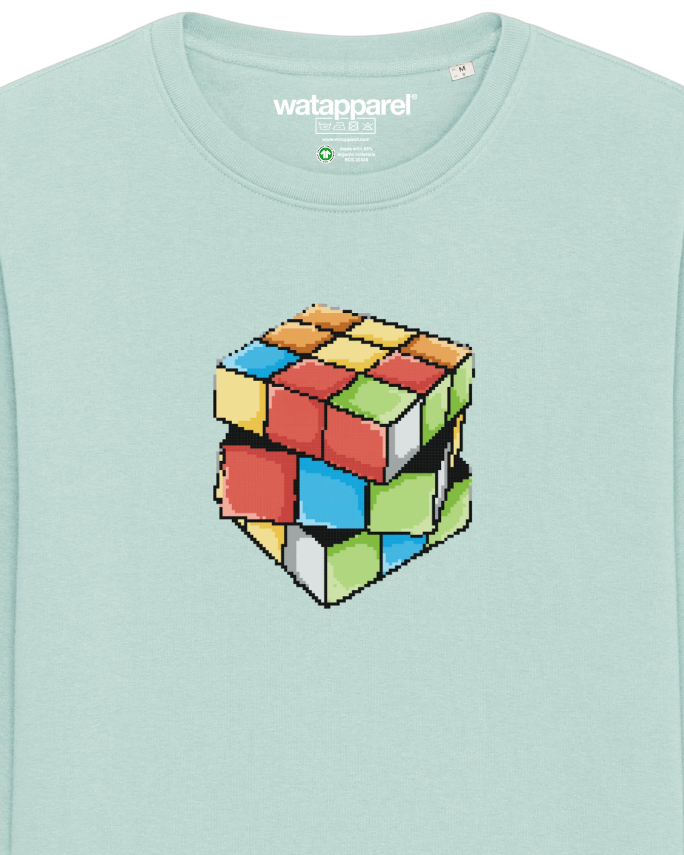 Watapparel Sweatshirt ' Pixel Zauberwürfel ' in Blau