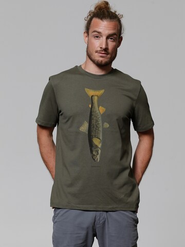 Maglietta 'Forelle' di Watapparel in verde: frontale