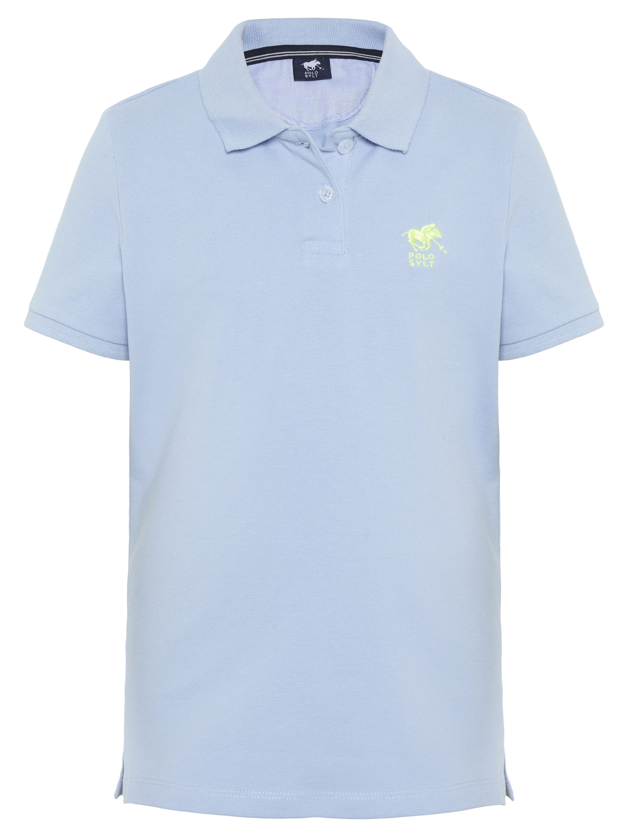 Polo Sylt Shirt ' im Basic-Look mit Label-Stitching ' in Blue: front