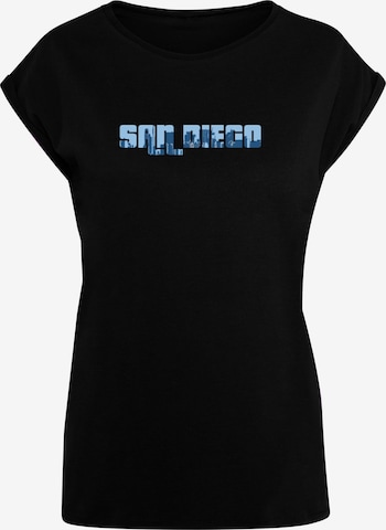 Merchcode T-Shirt 'Grand San Diego Skyline' in Schwarz: predná strana
