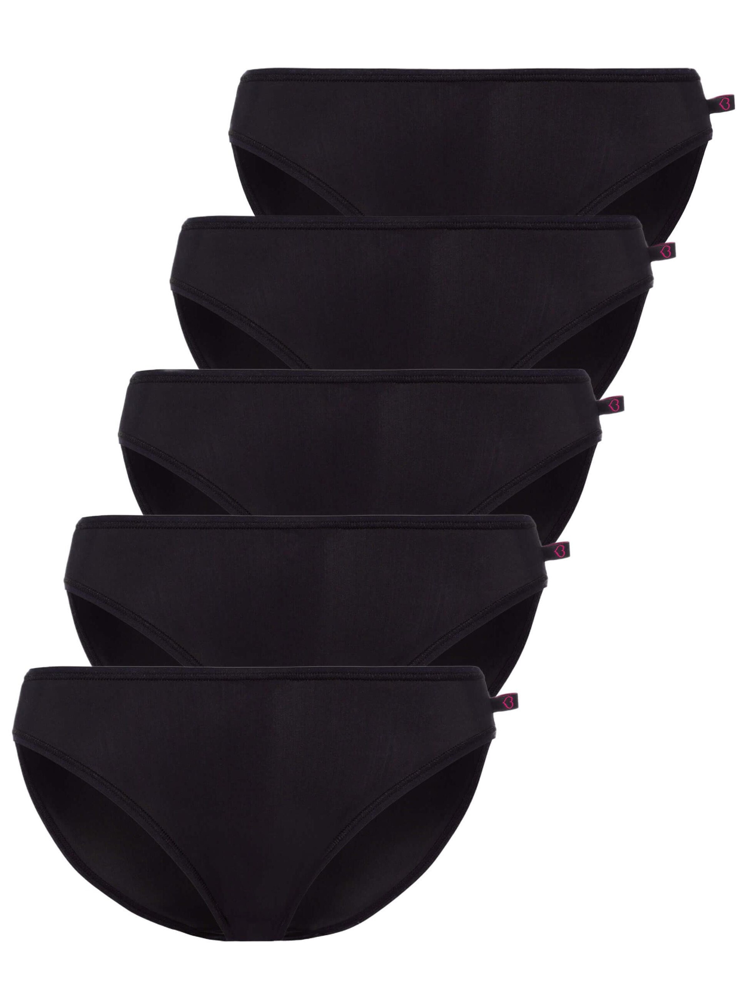 BeeDees Slip 'Hüftslip Stepy Soft Tai (5-er Pack) mit schmalem Bund'‌‌‌ in Schwarz: Vorderseite