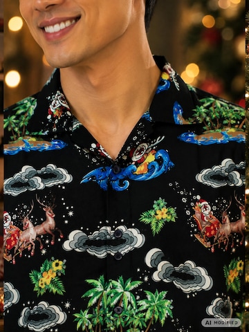 Coupe regular Chemise 'Christmas Island' King Kameha en noir