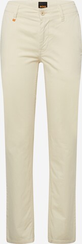 Pantalon chino BOSS en beige : devant