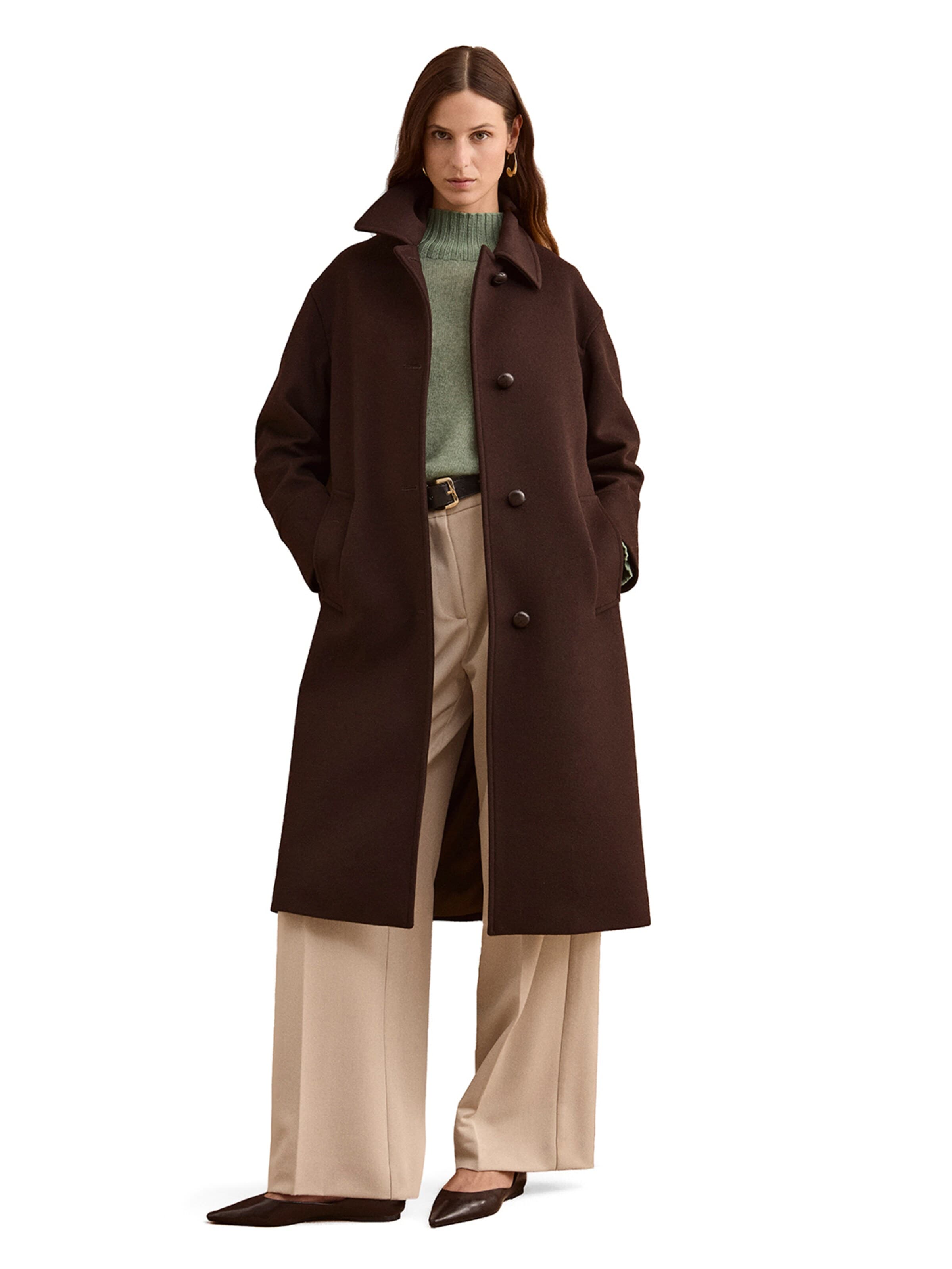 Wide Leg Pantalon Il Lanificio en beige
