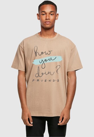 ABSOLUTE CULT Shirt 'Friends - How You Doin Handwriting' in Beige: voorkant