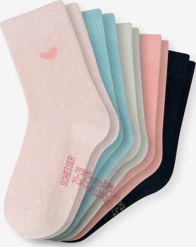 SCHIESSER Socks 'Rainbow' in 19-22 in Ecru / Light blue / Rose / Black, Item view