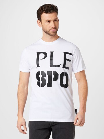 T-Shirt Plein Sport en blanc : devant