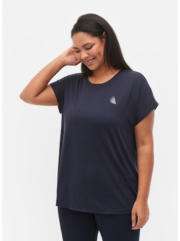 Active by Zizzi Shirt in Blauw: voorkant