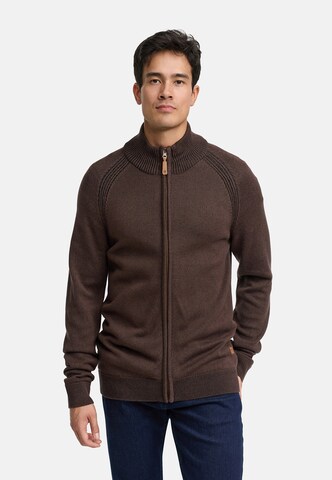 INDICODE JEANS Knit cardigan 'INMassum' in Brown: front