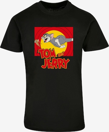 ABSOLUTE CULT Shirt 'Tom and Jerry - Chase Scene' in Zwart: voorkant