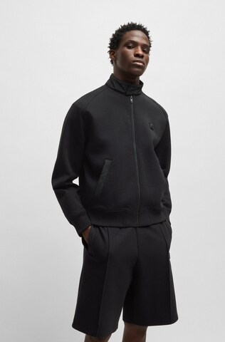 HUGO Sweatjacke 'Diwano' in Schwarz: Vorderseite