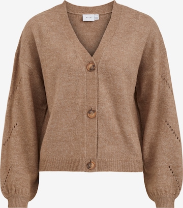 VILA Knit Cardigan 'Surili' in Brown: front