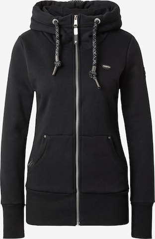 Ragwear Zip-Up Hoodie 'NESKA' in Black: front