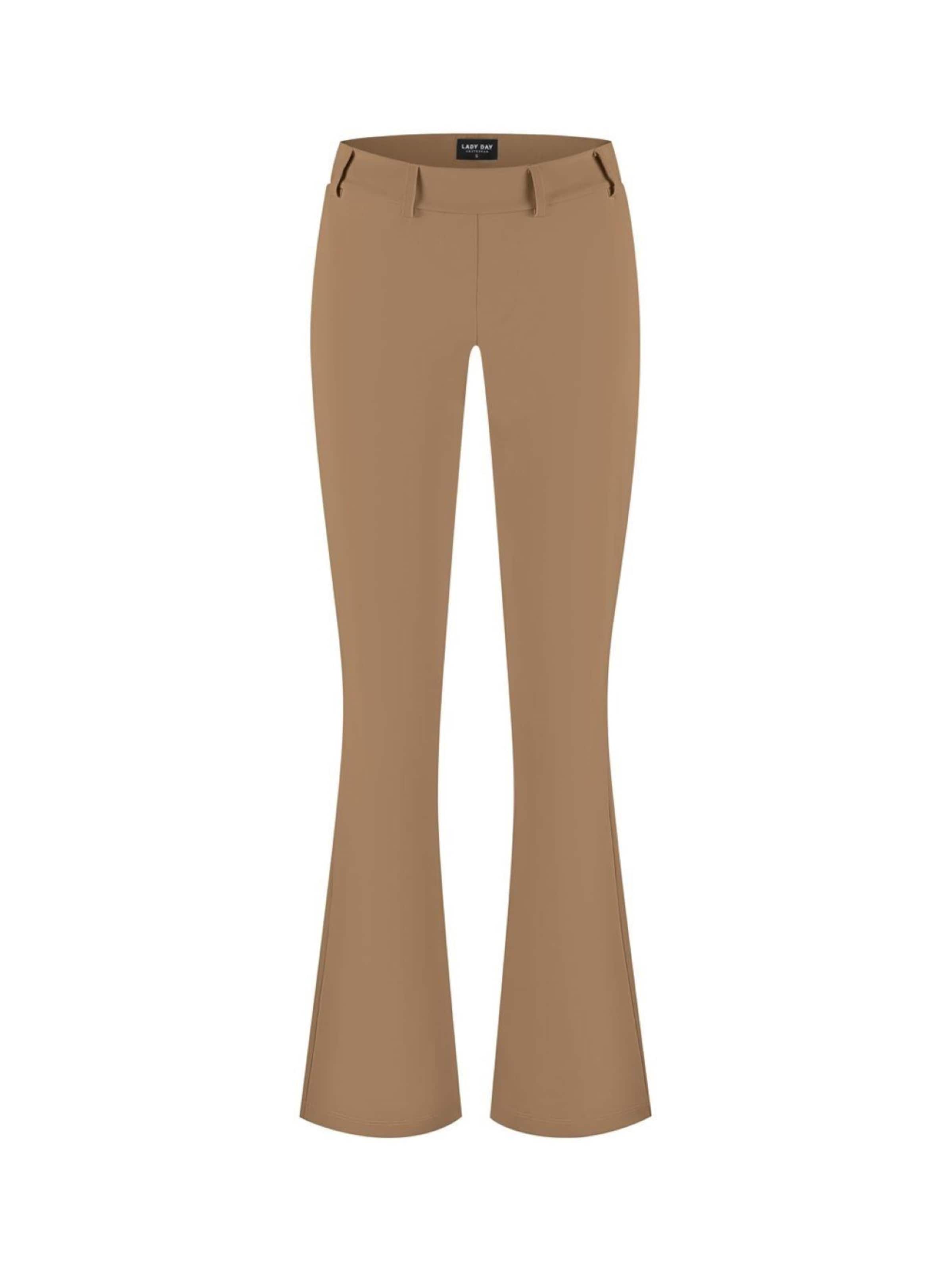 Lady Day Regular Broek 'Lady Day Poppy mocha' in Beige: voorkant