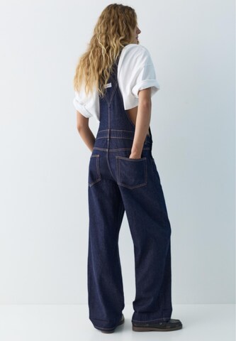 Pull&Bear Loosefit Tuinbroek jeans in Blauw